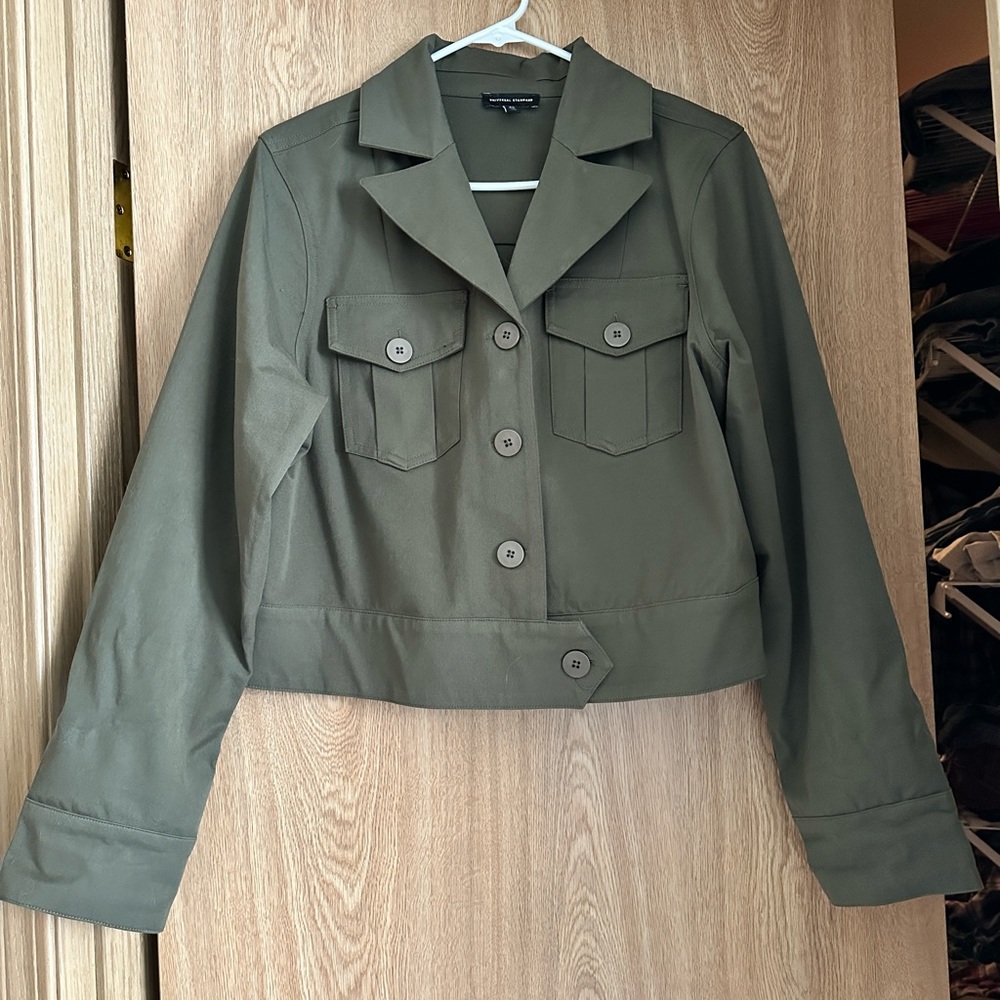 Universal Standard stretch button down crop jacket